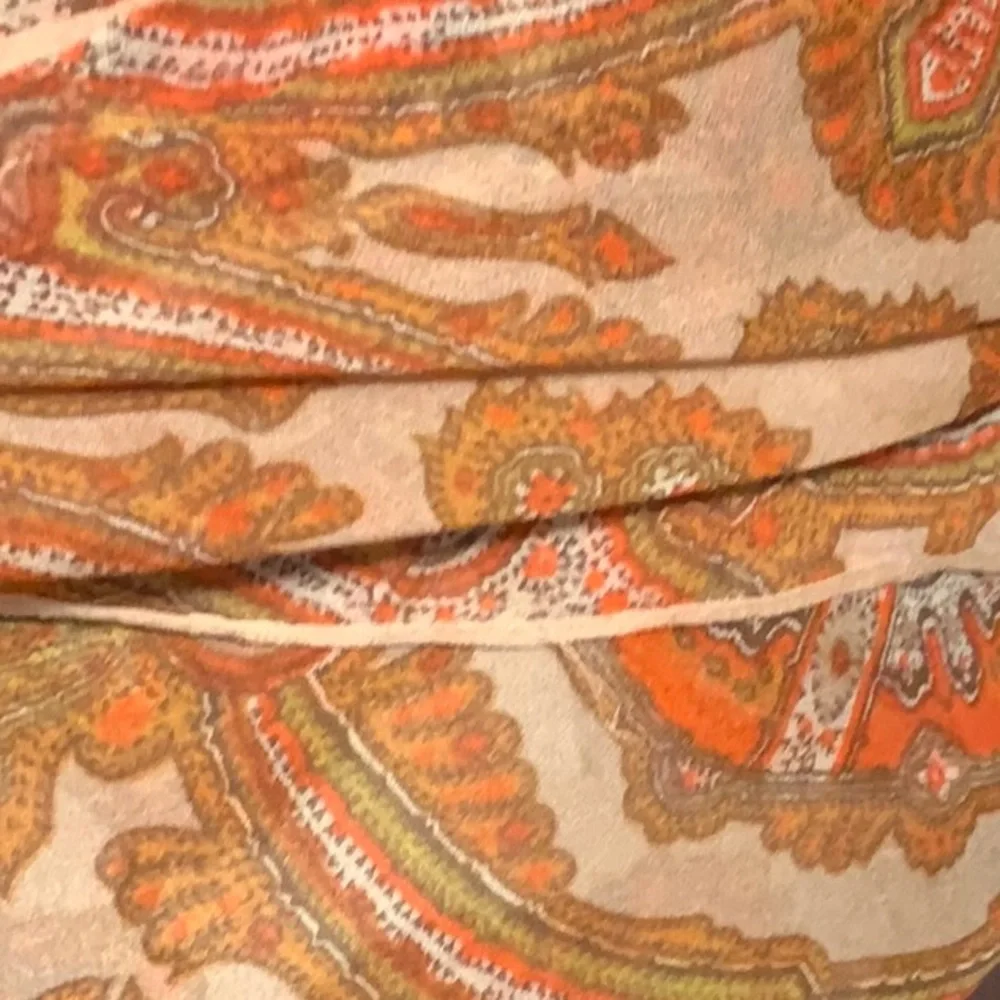 Vintage Glentex 100% Silk Scarf Japan Hand Rolled Floral Medallion 16 x 42